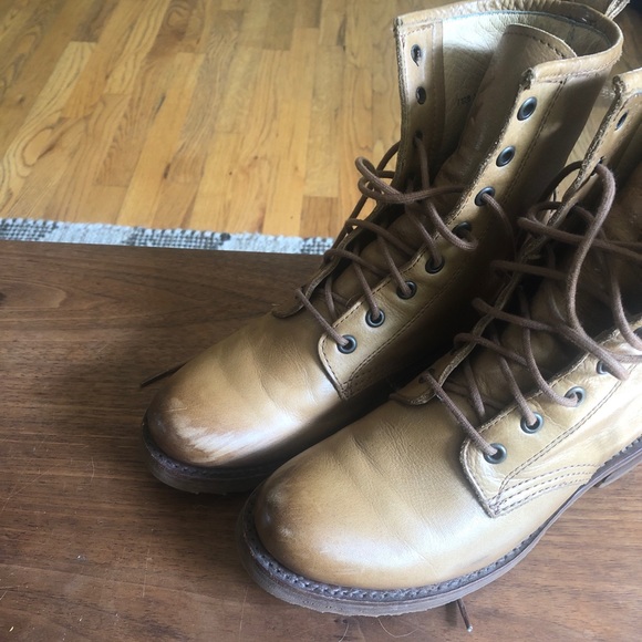 FRYE Veronica Combat Boots camel 7.5 - Picture 3 of 5